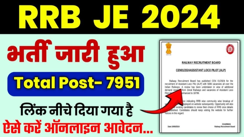 RRB JE Recruitment 2024 Online Apply, RRB JE Recruitment 2024, RRB JE Vacancy 2024 Apply Date, RRB JE Vacancy 2024 Apply Kaise Kare