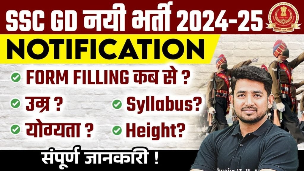 SSC GD Vacancy 2024-25 Apply Online, SSC GD New Vacancy 2024-25 Notification, SSC GD Selection Process, SSC GD Age Limit